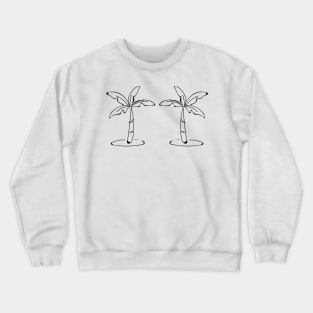 black palm tree line art design Crewneck Sweatshirt